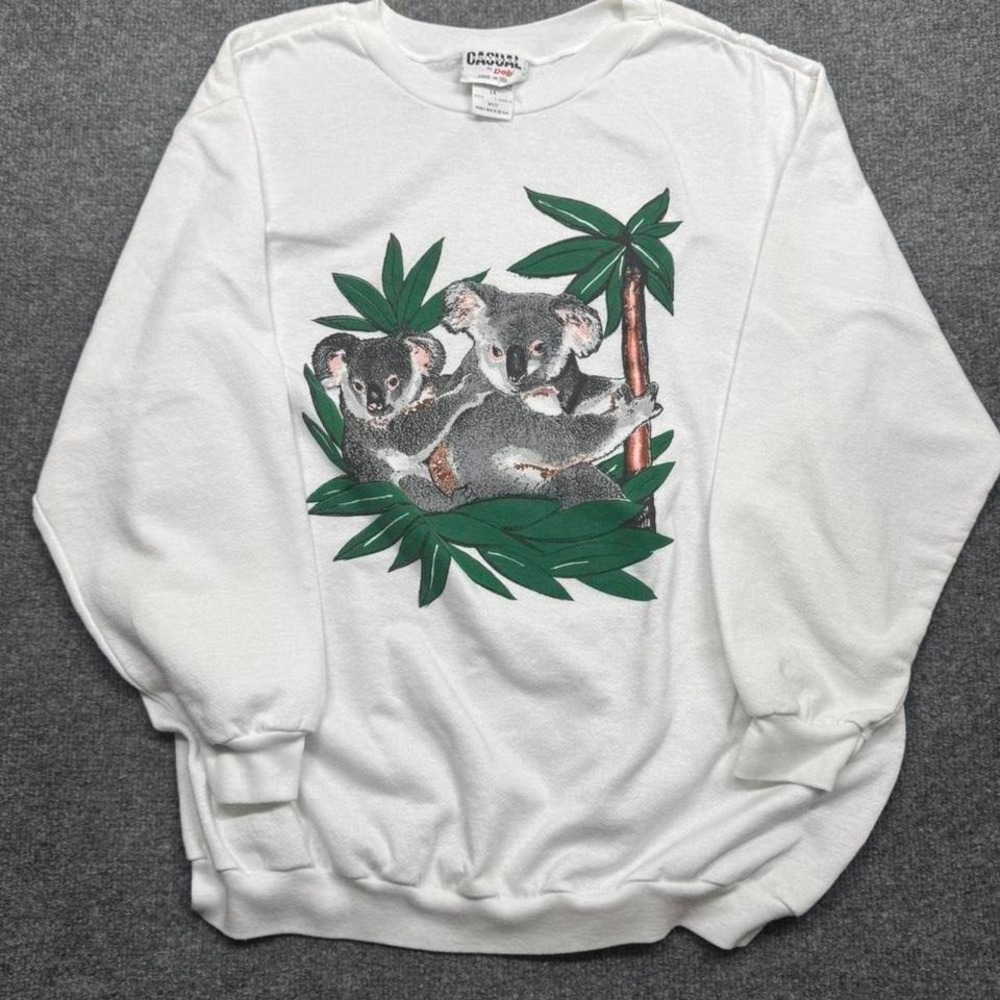 Vintage Casual Knitwear Koala Sweatshirt Size XL
